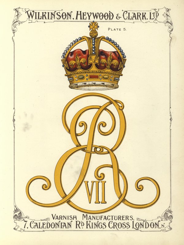 VII. Edward király monogramja (chromolitho) alkotó: English School