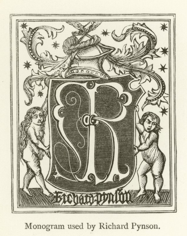 Richard Pynson által használt monogram alkotó: English School