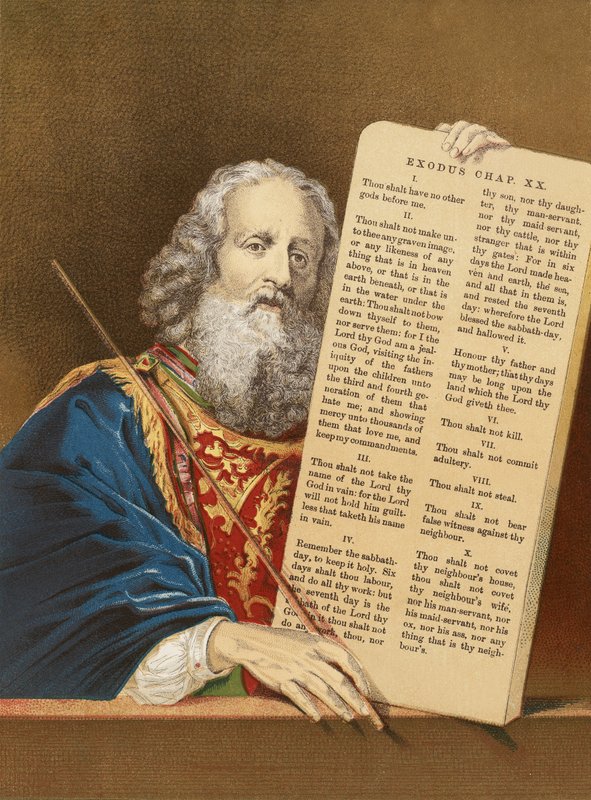 Mózes a törvény tábláival alkotó: English School