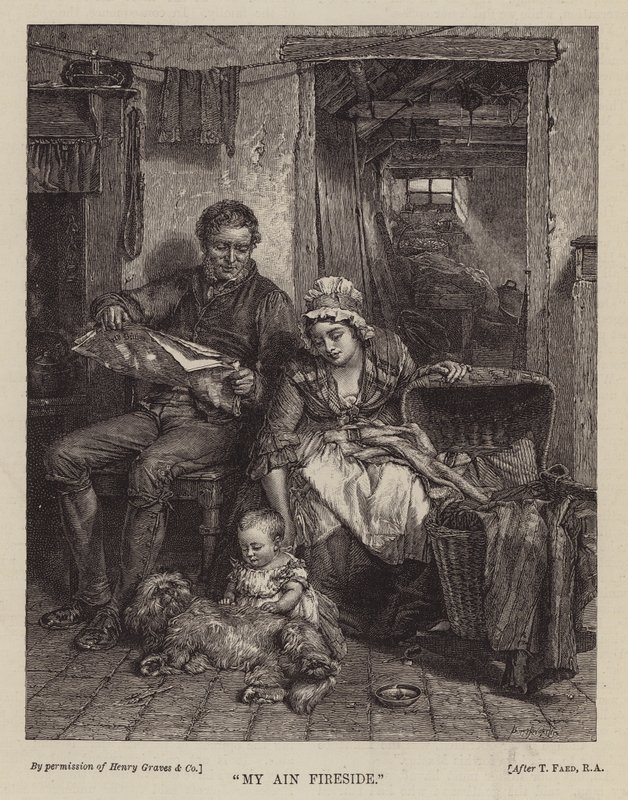 "My Ain Fireside" (metszet) alkotó: English School