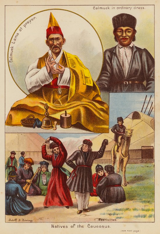 A Kaukázus őslakosai (színes litográfia) alkotó: English School