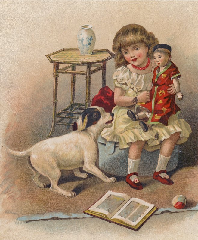 Csintalan kutyus (chromolitho) alkotó: English School