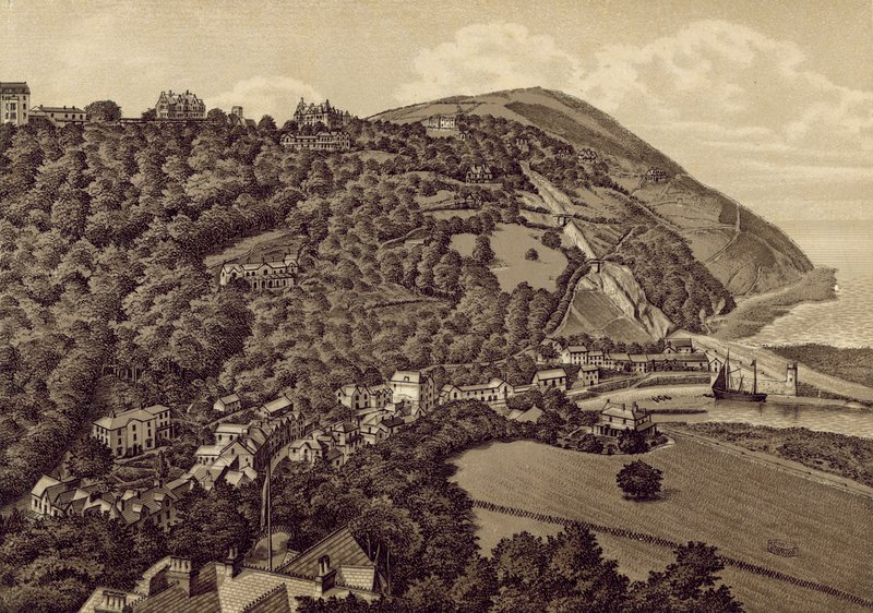 Észak-Devon: Lynton és Lynmouth (litho) alkotó: English School