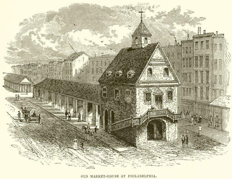Régi piacház Philadelphiában alkotó: English School