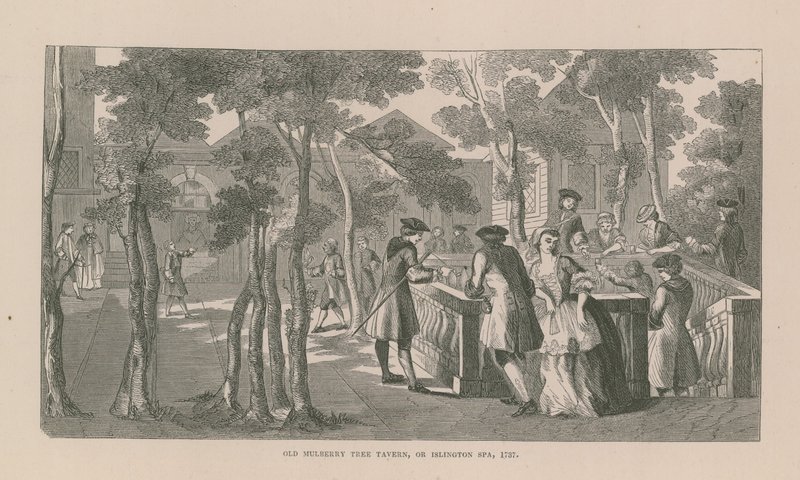 Régi Mulberry Tree Tavern Islingtonban alkotó: English School