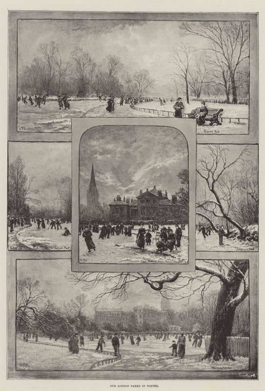 Londoni parkjaink télen (litho) alkotó: English School