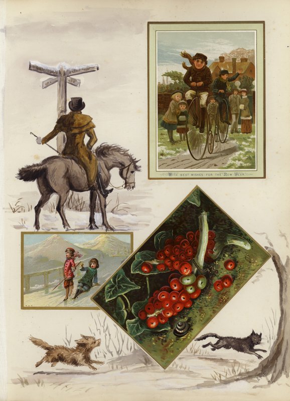 Oldal a késő viktoriánus vendégkönyvből (multimédiás) alkotó: English School