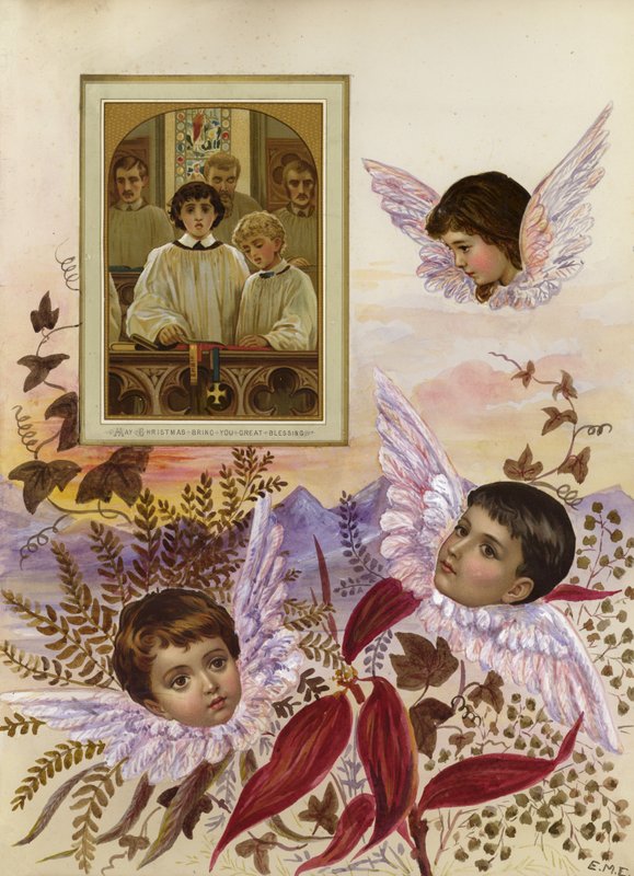Oldal a késő viktoriánus vendégkönyvből (multimédiás) alkotó: English School