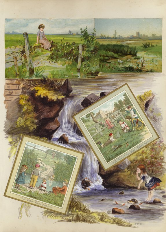 Oldal a késő viktoriánus vendégkönyvből (multimédiás) alkotó: English School