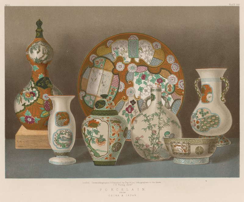 Porcelán Kínából és Japánból alkotó: English School