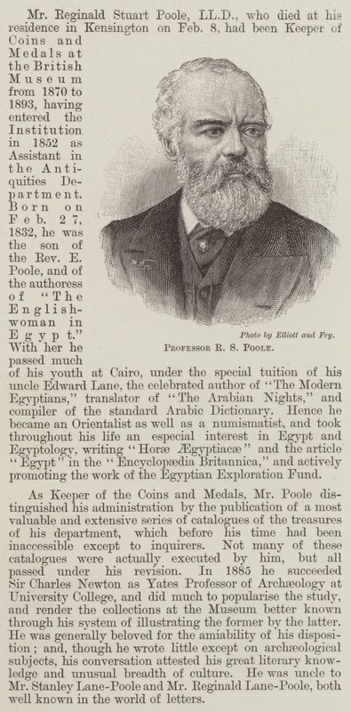 R S Poole professzor (metszet) alkotó: English School