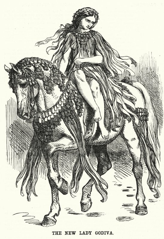 Punch rajzfilm: The New Lady Godiva (metszet) alkotó: English School
