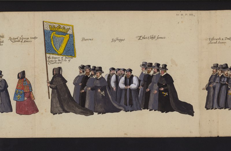 Erzsébet királynő temetési menete (színes metszet) alkotó: English School