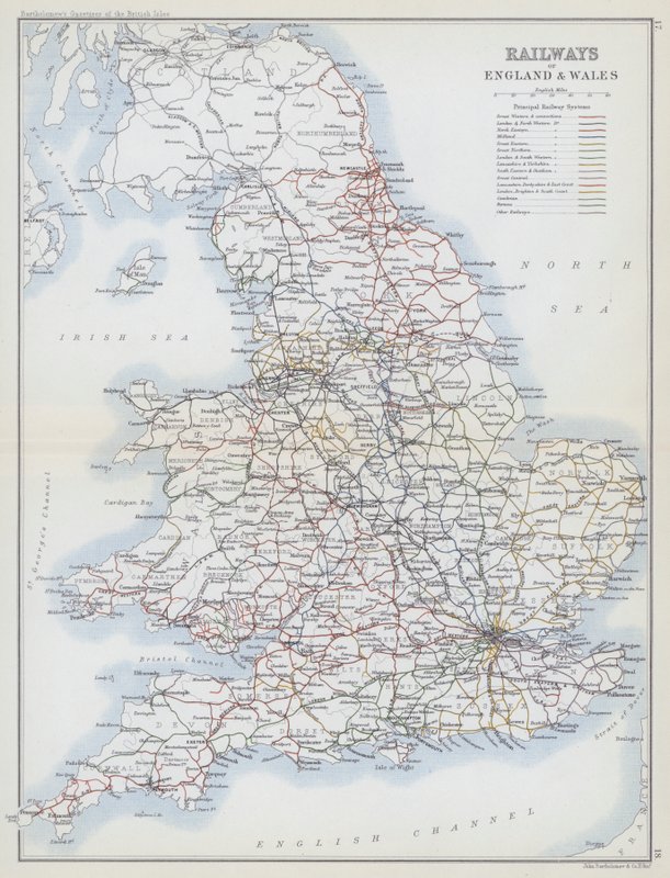 Anglia és Wales vasútjai (színes litográfia) alkotó: English School
