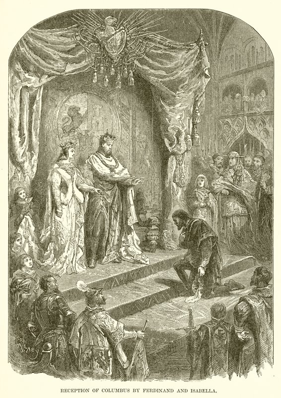 Ferdinánd és Izabella Kolumbusz fogadása alkotó: English School
