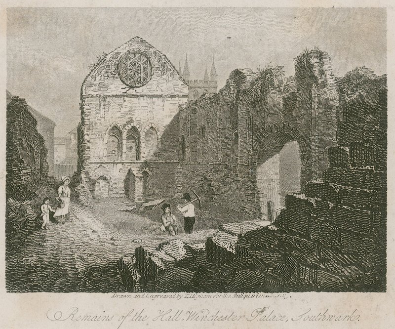 A csarnok maradványai, Winchester palota, Southwark alkotó: English School