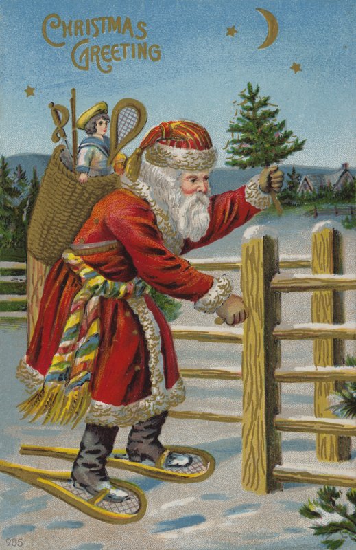 Mikulás hócipőben (chromolitho) alkotó: English School