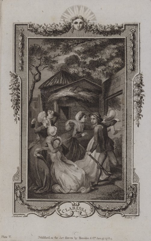 Jelenet a Clarissából, Samuel Richardson alkotó: English School