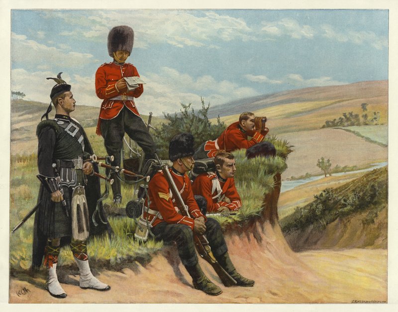 Soldiers Watch and wait (színes litográfia) alkotó: English School