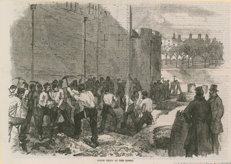 Ásó fúró a toronynál alkotó: English School