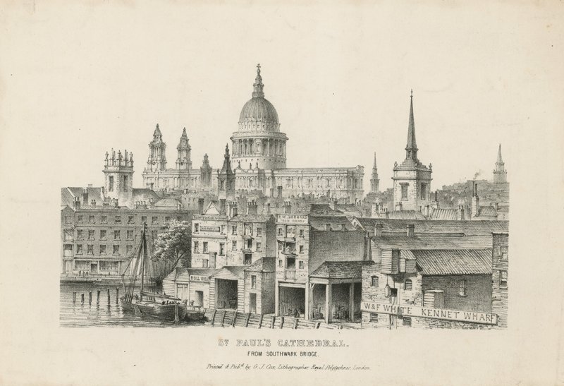 Szent Pál-székesegyház a Southwark Bridge felől alkotó: English School