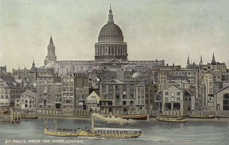 St Pauls a folyótól, London alkotó: English School