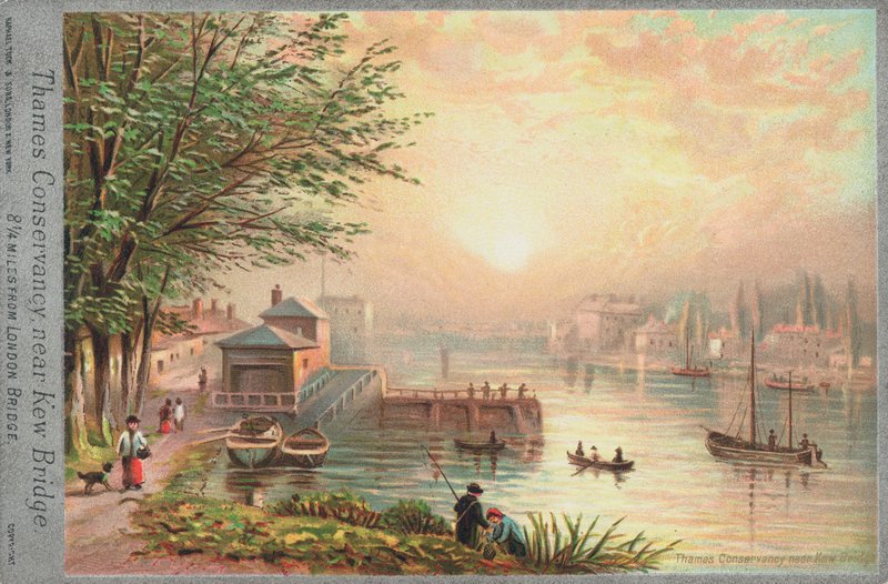 Thames Conservancy a Kew Bridge közelében alkotó: English School