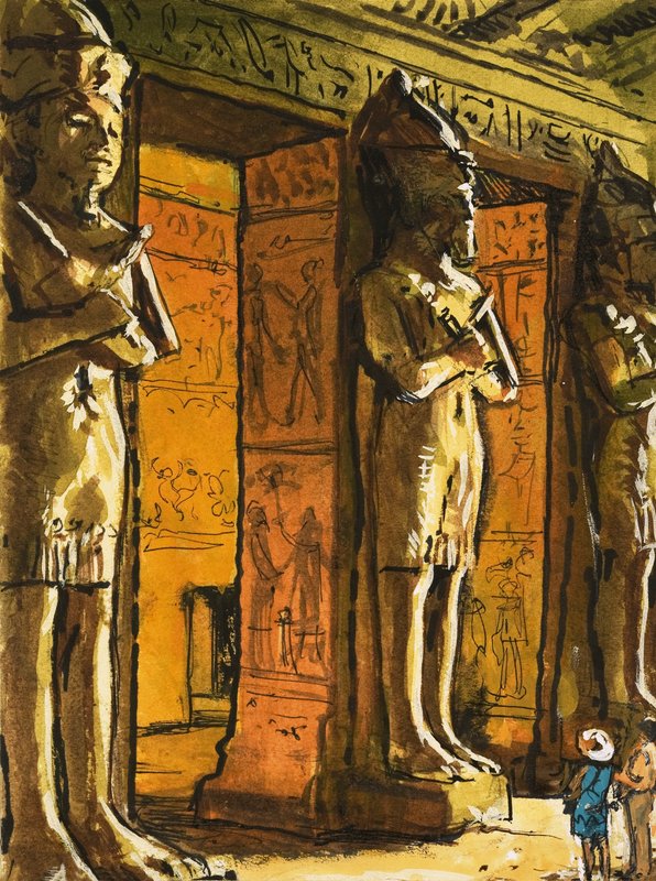 Az ókori egyiptomi templom Abu Szimbelben alkotó: English School