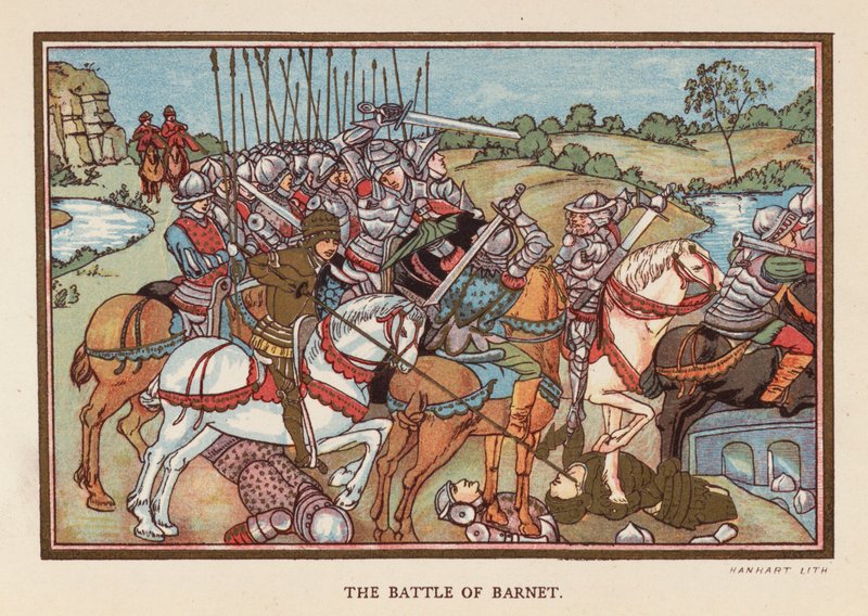 A Barnet-i csata (színes litográfia) alkotó: English School