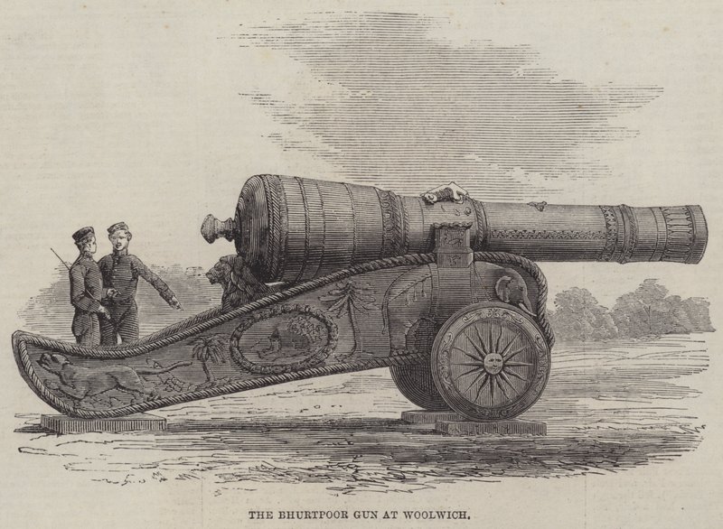 A Bhurtpore fegyver Woolwichban (metszet) alkotó: English School