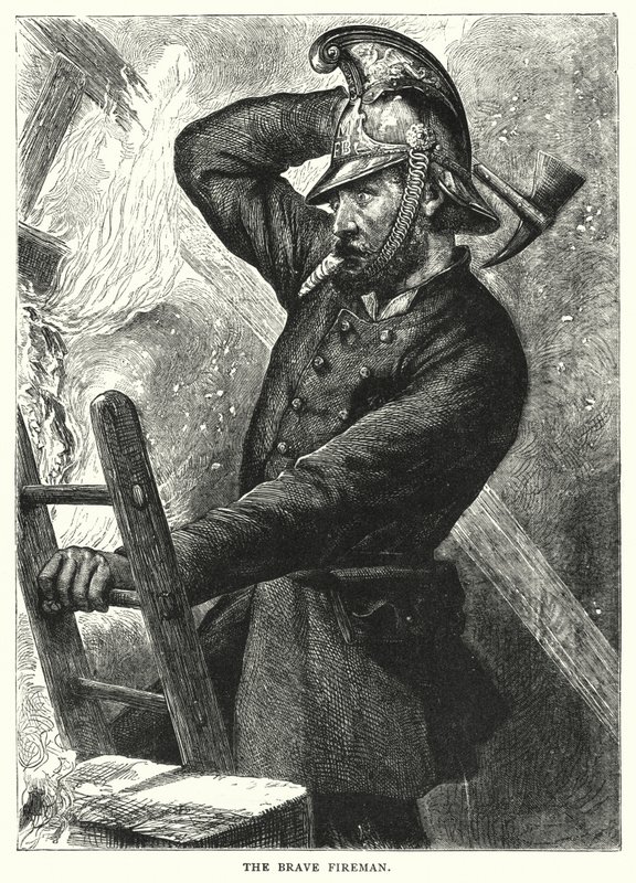 A bátor tűzoltó (metszet) alkotó: English School