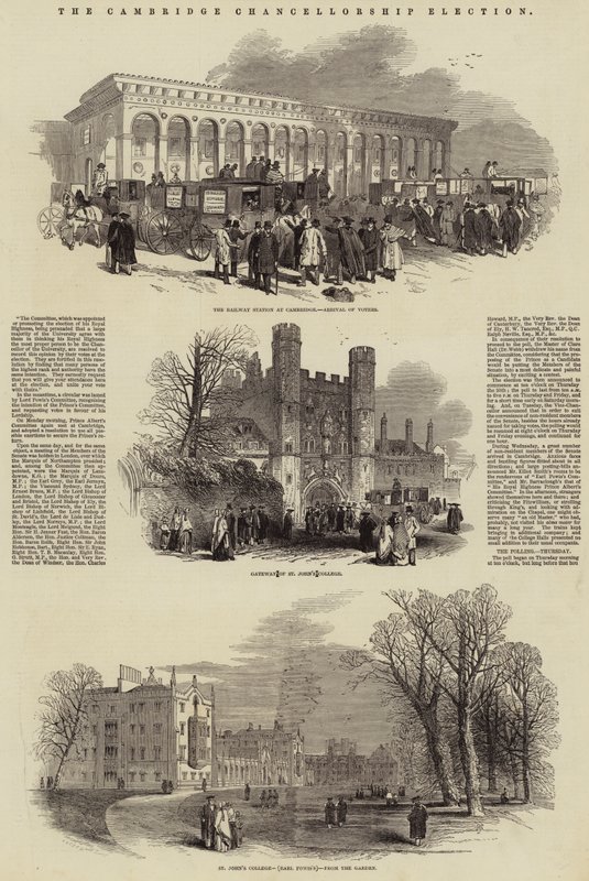 A cambridge-i kancellárválasztás (metszet) alkotó: English School
