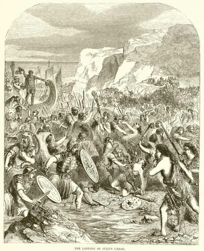 Julius Caesar partraszállása alkotó: English School