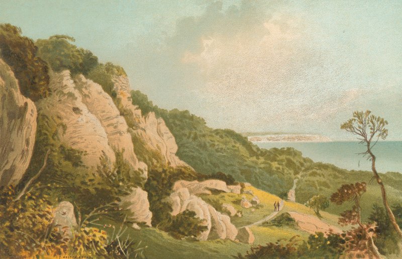 A földcsuszamlás Ventnor közelében - Wight-sziget alkotó: English School