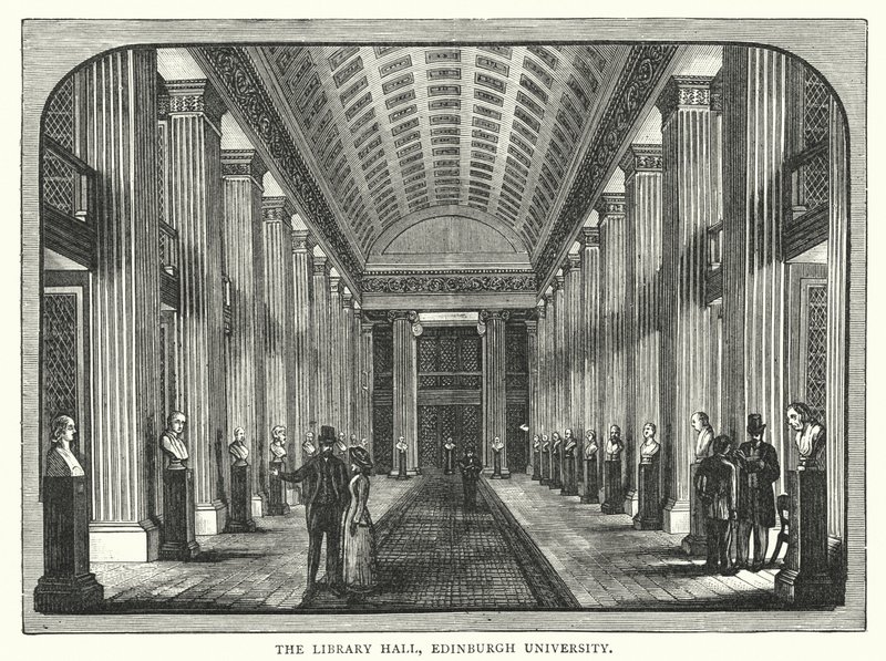 The Library Hall, Edinburgh Egyetem (metszet) alkotó: English School