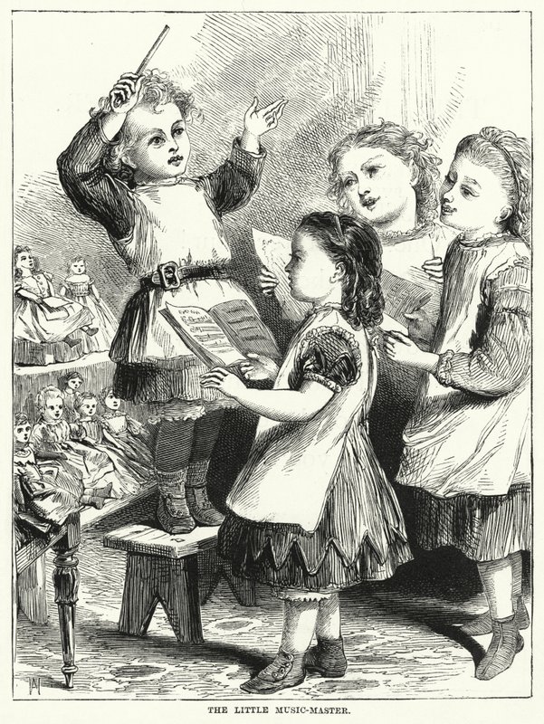 A kis zenemester (metszet) alkotó: English School
