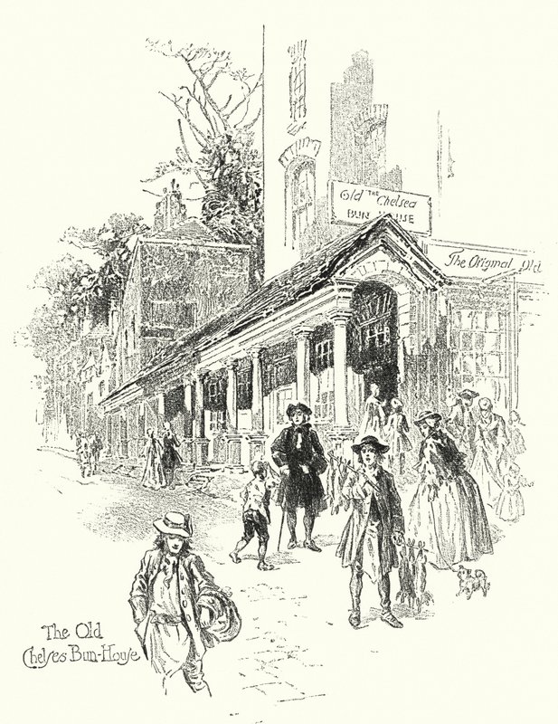 A régi Chelsea Bun-House (litho) alkotó: English School
