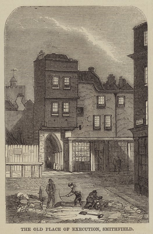 A kivégzés régi helye, Smithfield (metszet) alkotó: English School