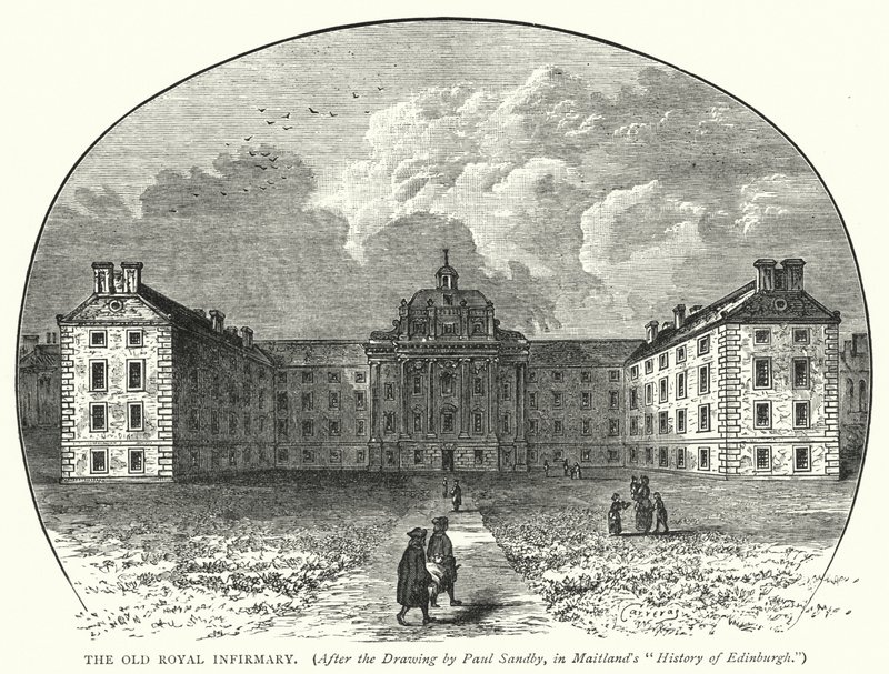 The Old Royal Infirmary (metszet) alkotó: English School