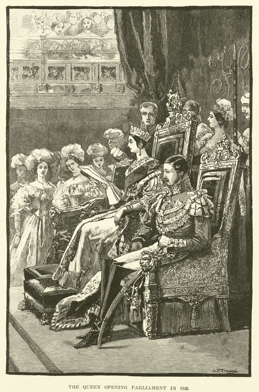 A királynő megnyitja a parlamentet 1846-ban (metszet) alkotó: English School