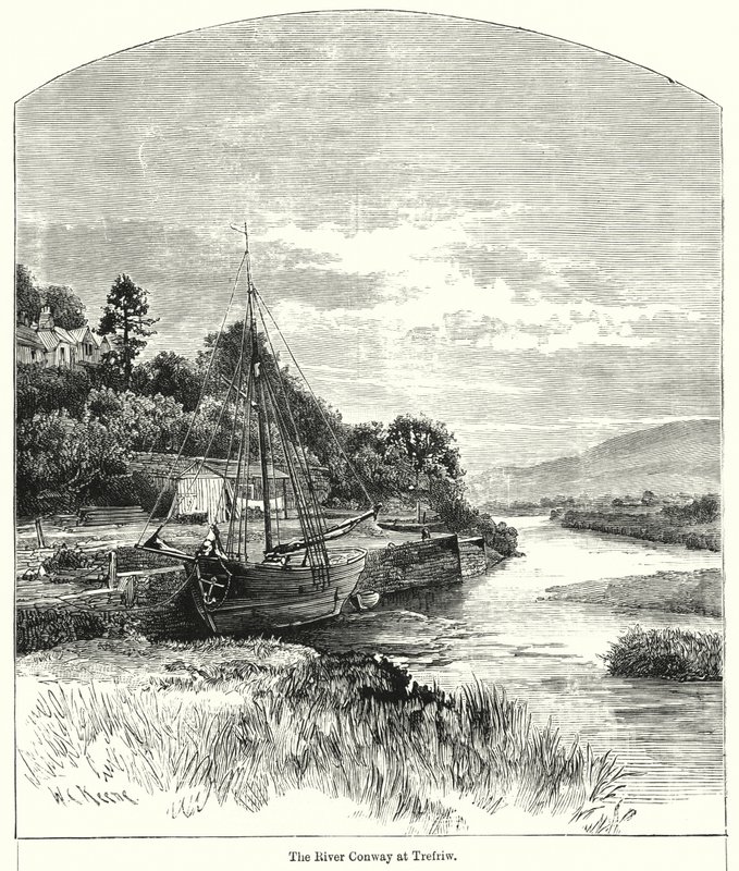 A Conway folyó Trefriw-nél (metszet) alkotó: English School