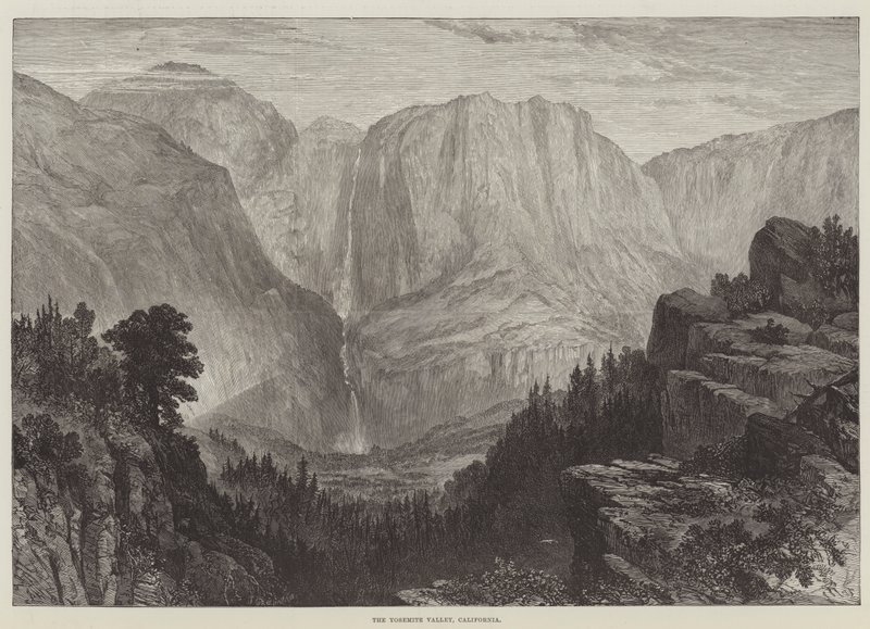 A Yosemite-völgy, Kalifornia (metszet) alkotó: English School