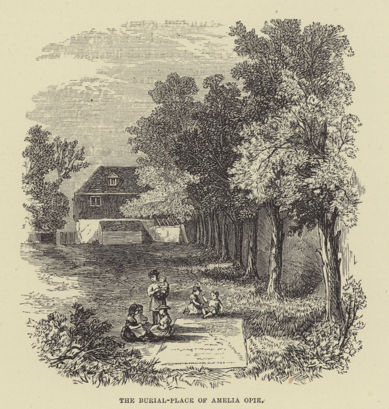 Amelia Opie temetkezési helye (metszet) alkotó: English School