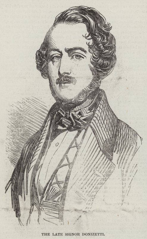 A néhai Signor Donizetti (metszet) alkotó: English School