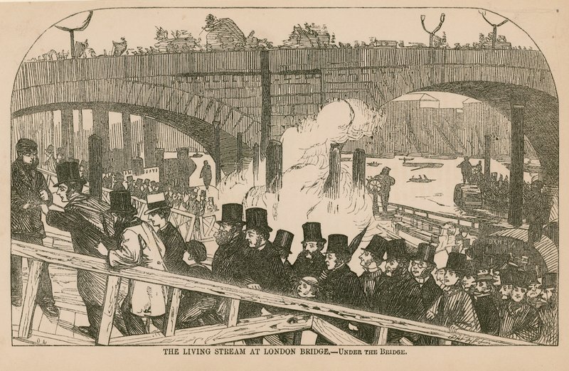 Az élő patak a London Bridge-nél alkotó: English School