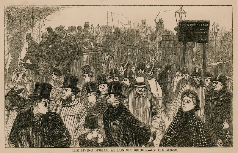 Az élő patak a London Bridge-nél alkotó: English School