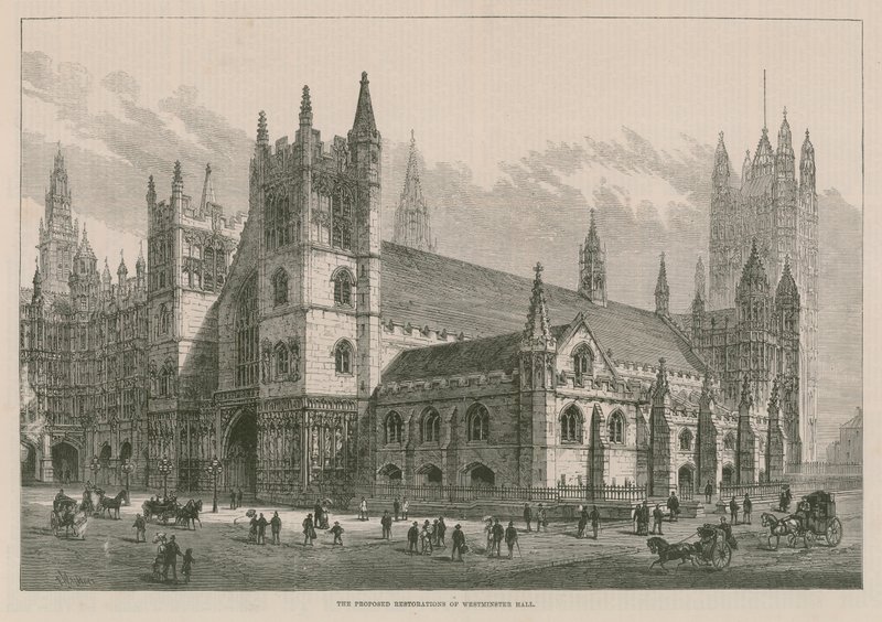 A Westminster Hall javasolt helyreállítása alkotó: English School