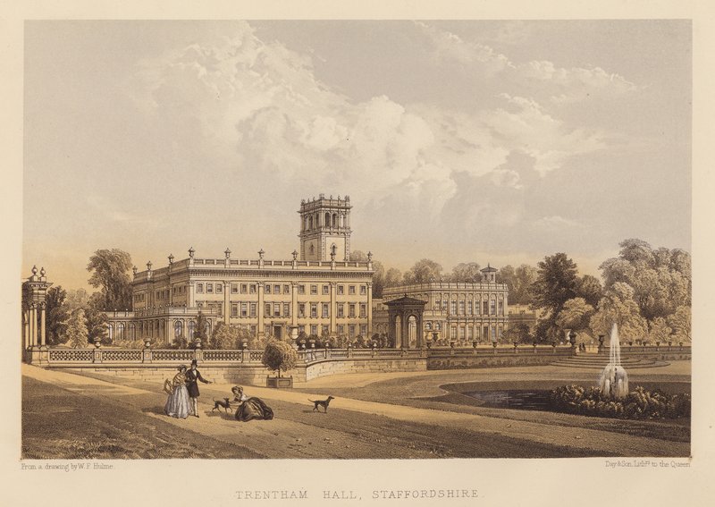 Trentham Hall, Staffordshire (akvatinta) alkotó: English School