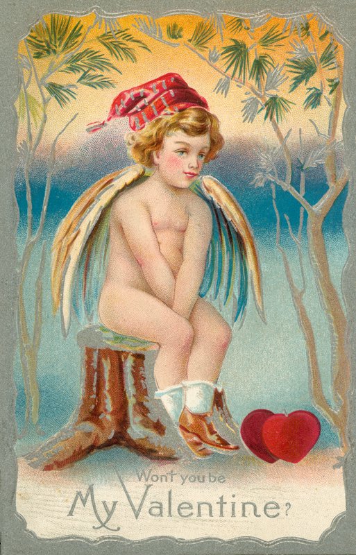 Valentin-napi kártya (színes litográfia) alkotó: English School