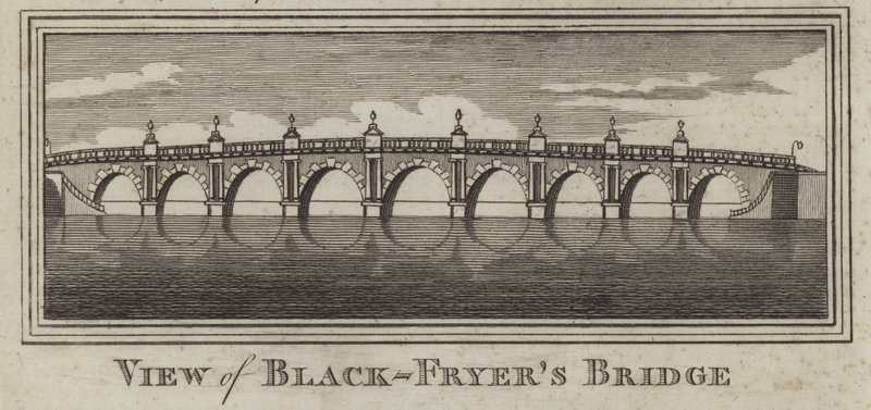 Kilátás a Blackfriars Bridge-re, London (metszet) alkotó: English School